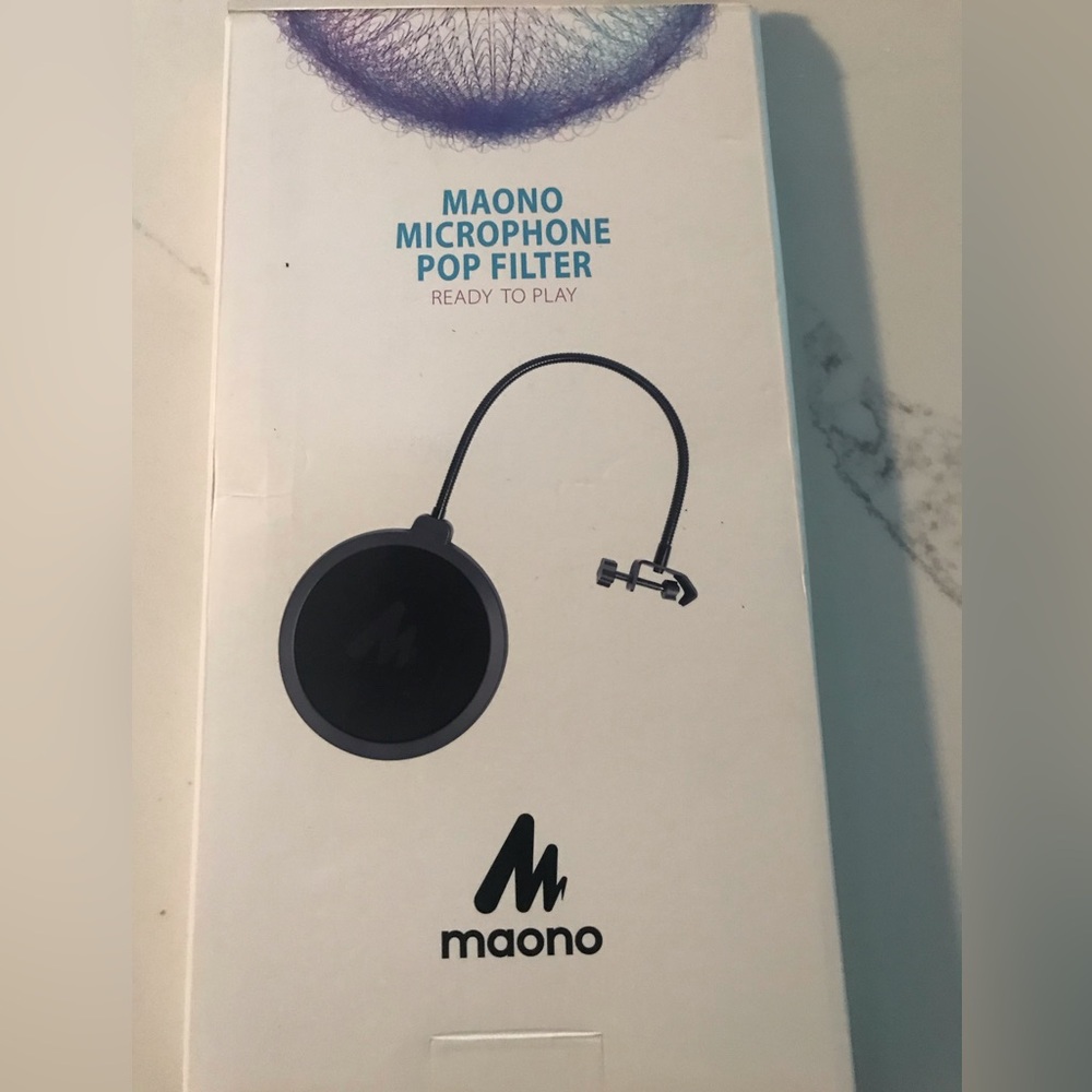 Maono Microphone Pop Filter‎ w/ Adjustable Gooseneck Desk Clamp Black